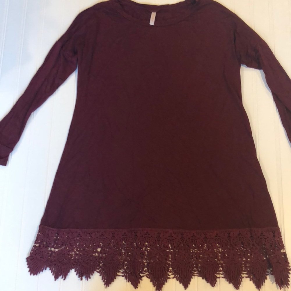 Pink blush burgundy shirt